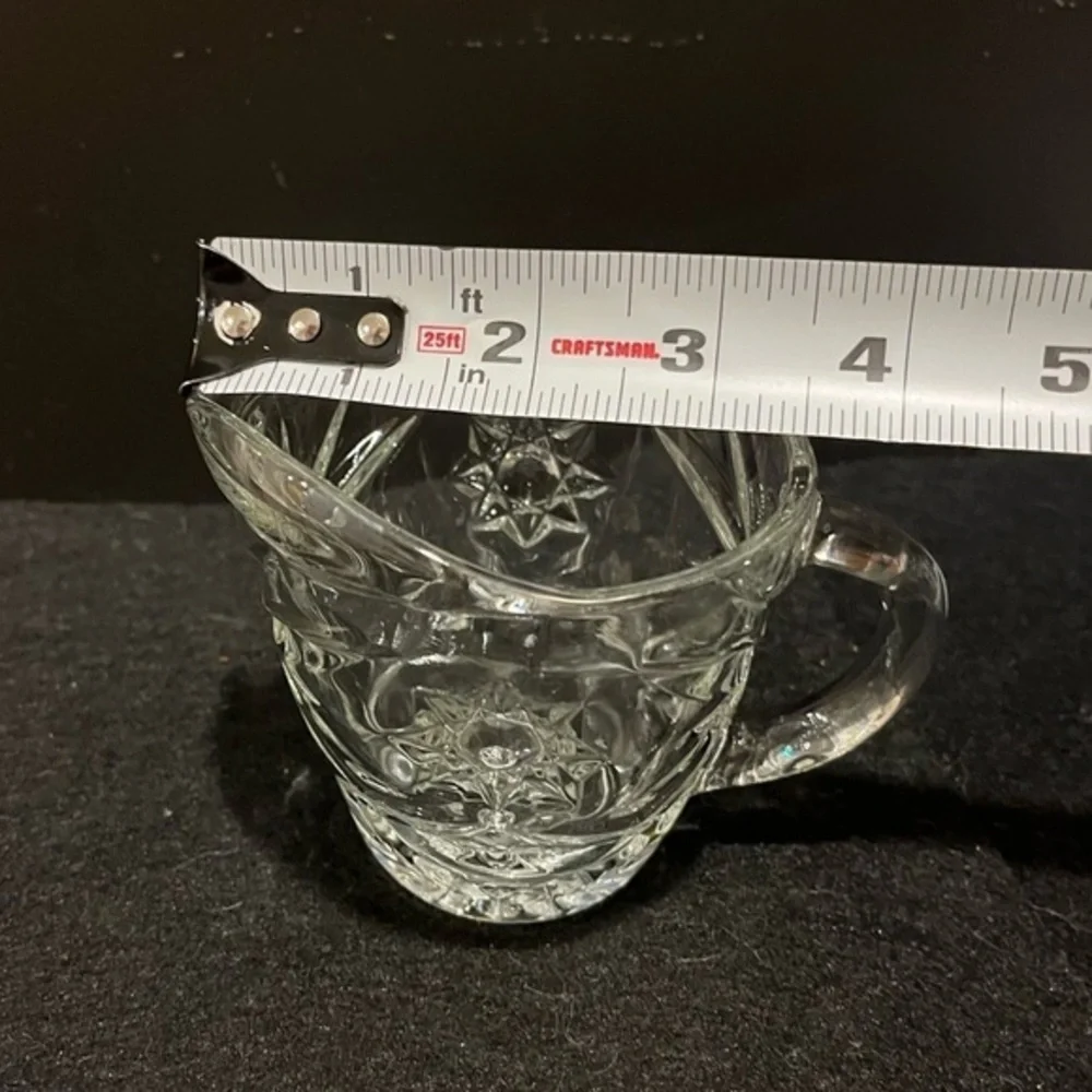 Vintage Anchor Hocking Prescut Clear Star of David pattern creamer pitcher